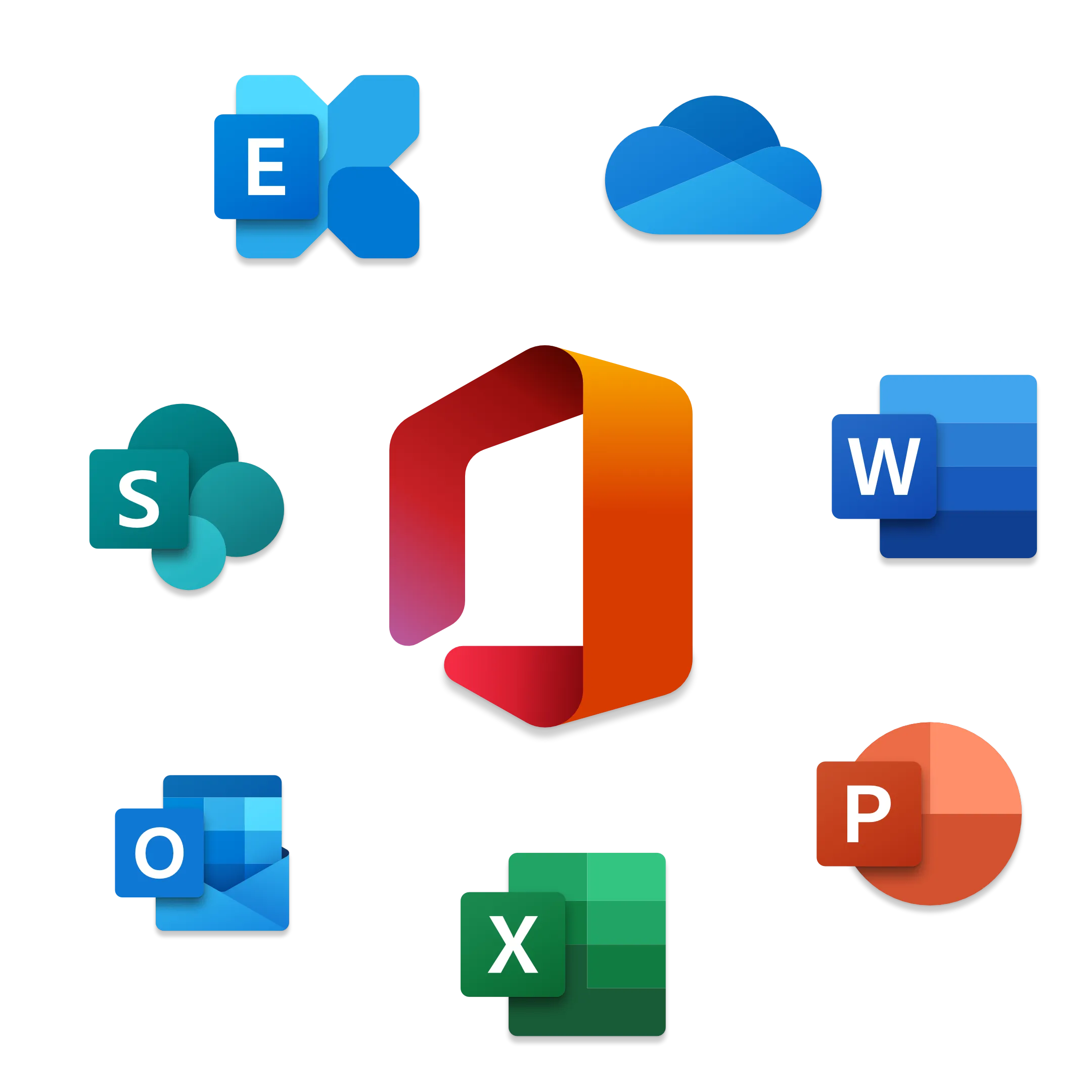 Microsoft-365 Icon als Darstellung für die Möglichkeiten wie Excel, Word, PowerPoint, etc.