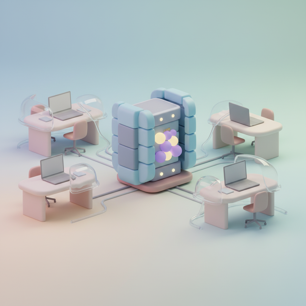 Sicheres Hosting für sensible Unternehmensdaten: 5 Kriterien für KMU – KI-generiertes Symbolbild